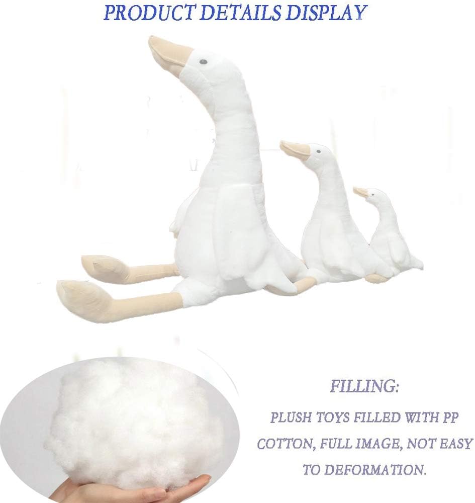 CHELEI2019 white swan stuffed animal, 15.7 inch goose plush with embroidered details - view 7