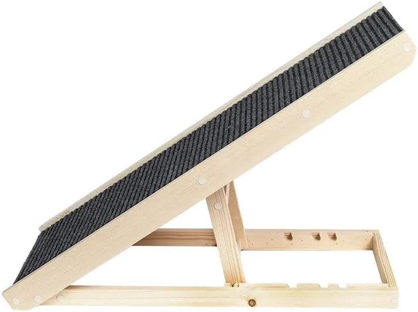 AlphaPaw, Original Natural Wood PawRamp for Small & Large Dogs - Full Size Bed Height - 24" / Natural