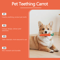 Cotton Rope Carrot Dog Teething Toy, Durable Chew Toy For Puppy Teeth Cleaning & Gum Massage