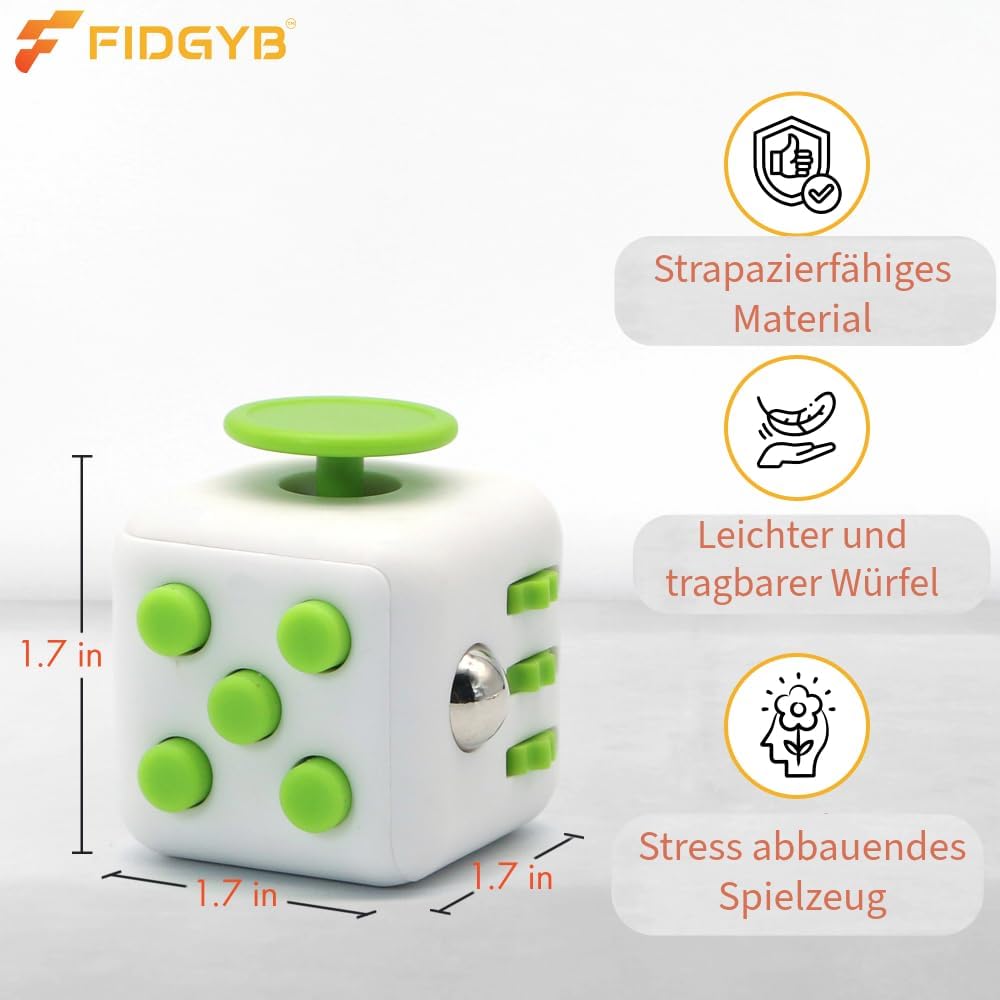 Cube Fidget Toy for Adults & Kids, Smooth - Leaves+dgb - image 4