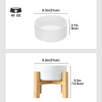 SPUNKYJUNKY Ceramic Elevated Dog Bowls 2 Pack - Large - 7.6 CUPS*2 / White - image 2