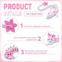SGYYSG 12 inch 3D printed articulated cherry blossom crystal dragon toy - view 10