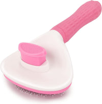 Cat Brush for Shedding, Skin Friendly Self-Clean Dog Slicker Brush – Essentials for Cats - Pink