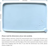 Hoki Found Silicone Pet Food Mats - Non Slip Bowl Placemats for Dogs & Cats - Waterproof, Suitable for Carpet - Frost