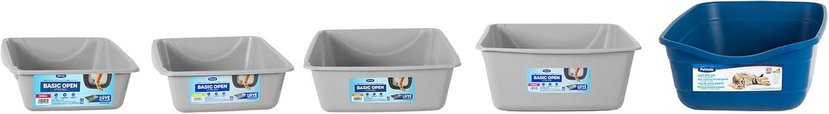 Petmate Basic Open Plastic Cat Litter Pan, Gray - Blue Mesa/ Mouse Gray / Small - image 4