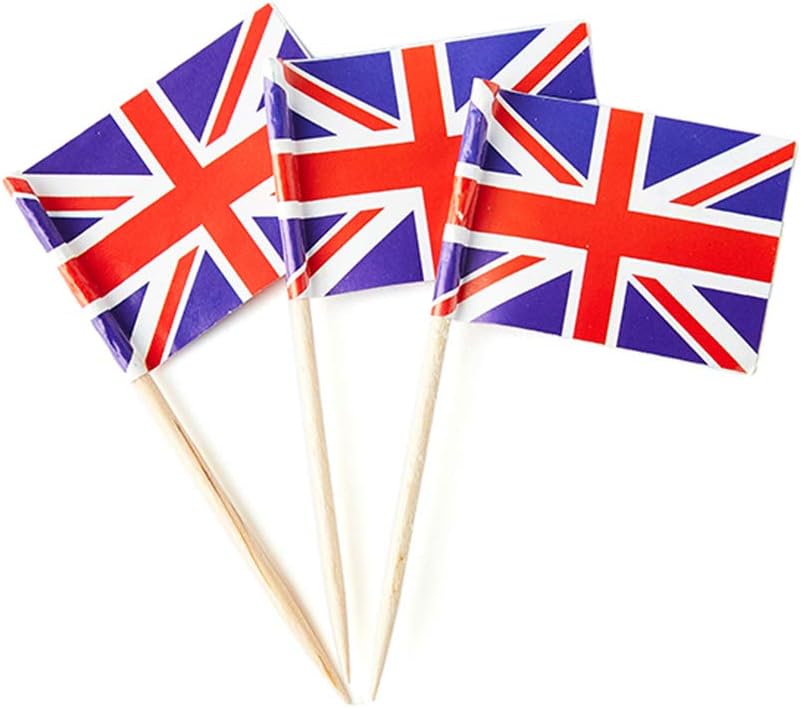 mflagperft 100-pack American flag toothpicks with double-sided paper USA flags on wooden picks - view 6