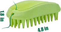 Pet Silicone Shampoo Brush for Long & Short Hair Medium Large Pets - Green