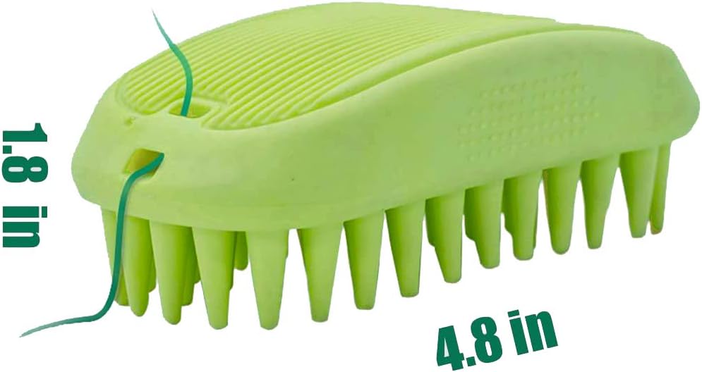 Pet Silicone Shampoo Brush for Long & Short Hair Medium Large Pets - Green