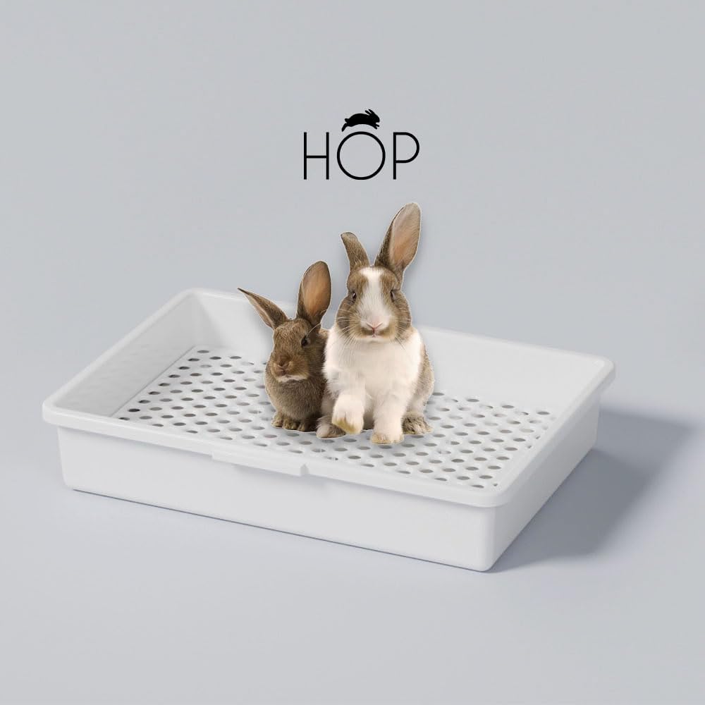 HOP Rabbit Litter Box, Less Mess with Built-in Hay Feeder Designed for Rabbits/Bunnies. Includes - GRID ONLY - image 3