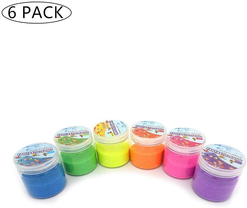 JULAN 6 Pack Magic Sand - Space & Colored Sand Toys for Kids & Adults - 6 Colors – Daily Care for Fish - image 2