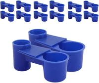 MUDUODUO 12 pack blue automatic bird drinker cups for cage