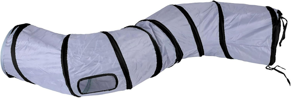 iCAGY Cat Tunnel Toys for Indoor Cats Kittens Rabbits - 47" (Shape S) / Dark Grey