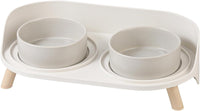Elevated Ceramic Dog Bowl Set - Grey / Small