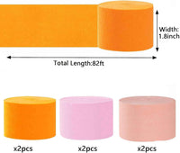 We Moment Dusty Blue Light Blue White Crepe Paper Streamers 1.8 Inch - Orange Pink - image 2