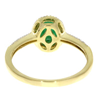 Natural .94ct Emerald Diamond Ring 14KT Yellow Gold