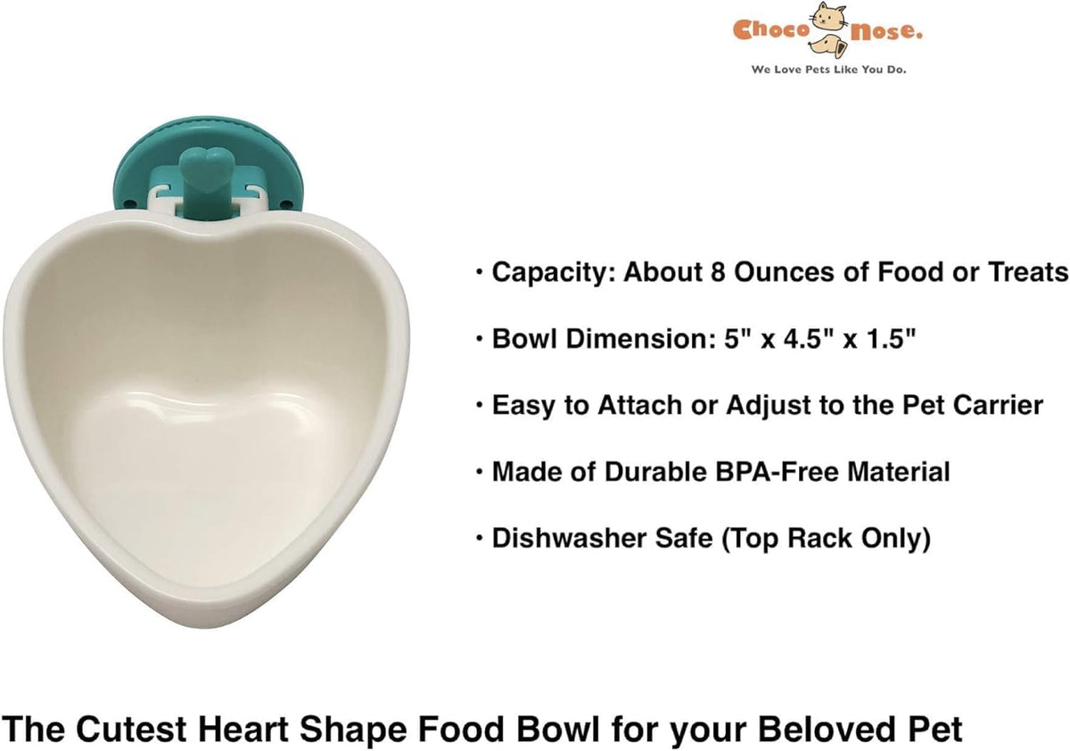 Patented Removable Heart Shaped Food Bowl - Aqua - image 2