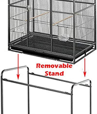 Large Double Birdhouse Treehouse Bird Flight Center Divider Cage with Side Breeding Nest Doors Removable Rolling Stand