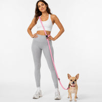 Kazazoo Hands-Free Dog Leash Adjustable Length 5-8 Ft - Pink / M