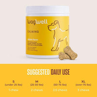WagWell Calming Chews for Dogs – Vet-formulated Anxiety Relief for Dogs to Reduce Stressful Situations Like Travel or Fireworks – Separation Anxiety Relief for Dogs to Ease Stress & Promote Relaxation