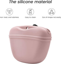 AUDWUD Silicone Dog Treat Pouch,With Dog Training Clicker,Clip on Portable Training Container,Convenient Magnetic Buckle Closing and Waist Clip