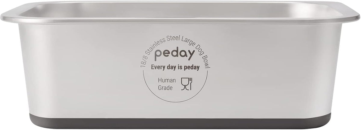 PEDAY 2.64 Gallon Extra Large Dog Water Bowl - 1.2 gallon / Silver, Nonsilp