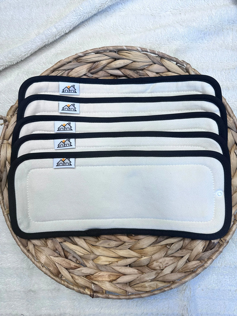 5 Pack | 4 Layer Diaper Inserts | Hemp Cotton - BIG FRENCHIES