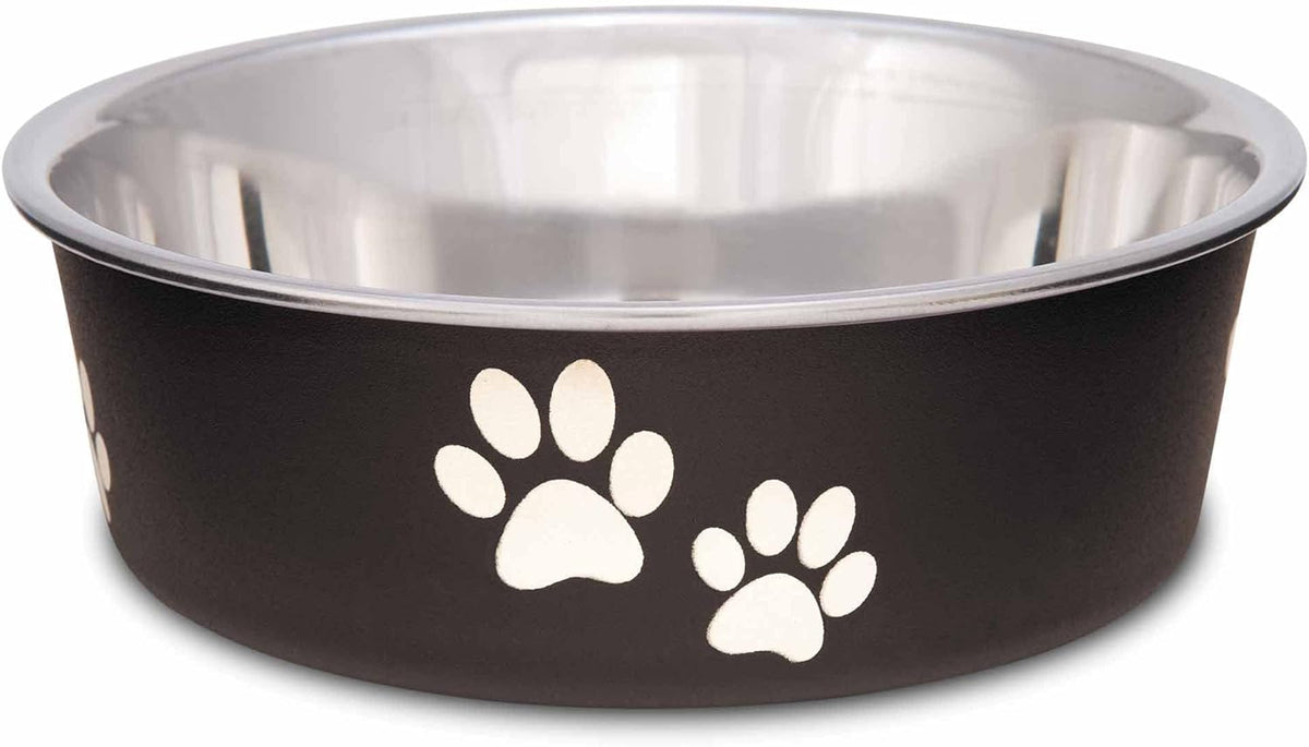 Loving Pets Bella Dog Bowls, Stainless Steel Dog & Cat Bowls - Espresso / Small (10-20lbs)