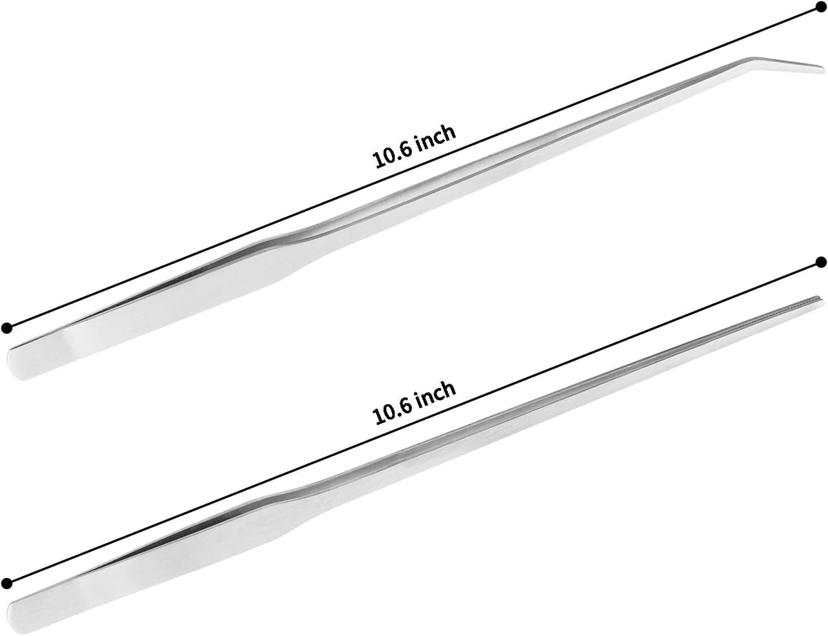 Fri4Free 2PCS 10.6" Stainless Steel Aquarium & Reptile Feeding - image 3