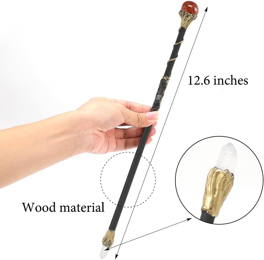 Bubbmi rhinestone witch magic wand in Snakepurple with solid wood body and metal accents - view 24
