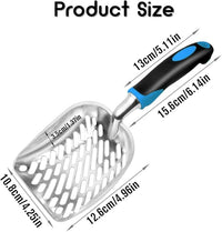Cat Litter Scoop-Metal Cat Scooper-Long Handle Scoop,Cat Scooper-Poop Sifting-Mesh Shovel-Suitable for Cat Litter Box(Blue)