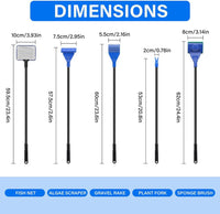 5 in 1 Fish Tank Cleaner Kit Aquarium Cleaning Tools with 19 Inch - Length 19inch - image 4