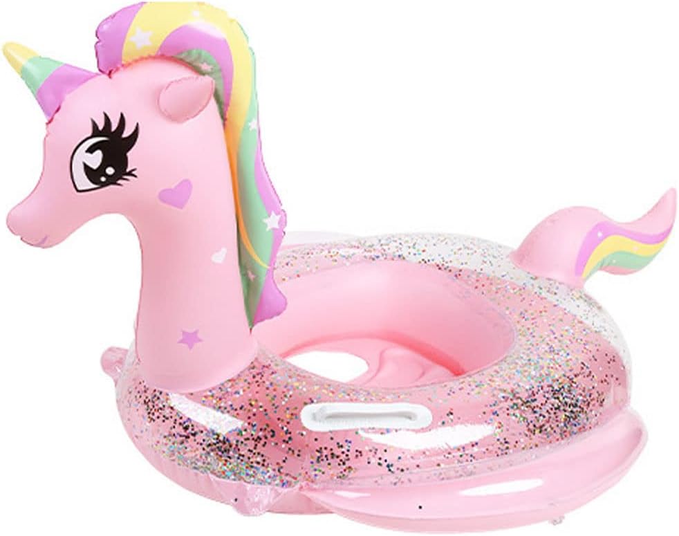 UMBWORLD baby swim float with seat and handle in pink unicorn style - view 2
