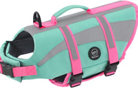EMUST Dog Life Jacket, High Visibility Dog Life Vests with 2 Rescue Handles – Essentials for Dogs - Medium / NewTurquoise