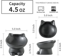 Nihow Ceramic Basic Cat Bowls: 5 Inch Cat Bowl for Food & Water – Essentials for Cats - 4.5 OZ / Matte Black - image 3