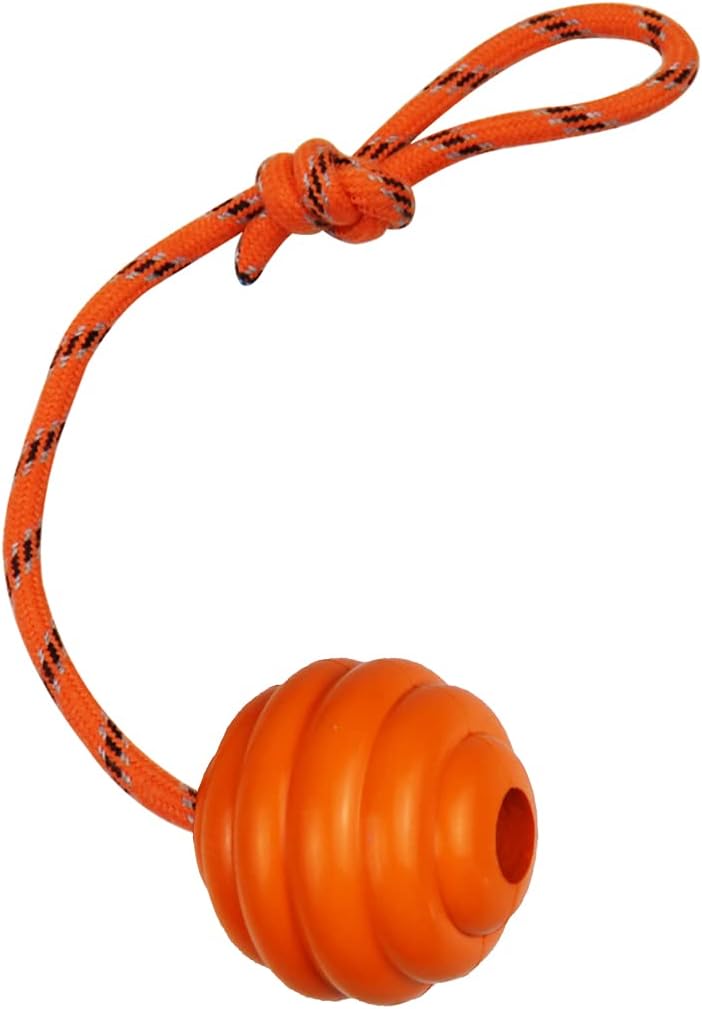 K9 Training Ball with Rope, Exercise and Reward Toy for Dogs - Pure Orange - image 2