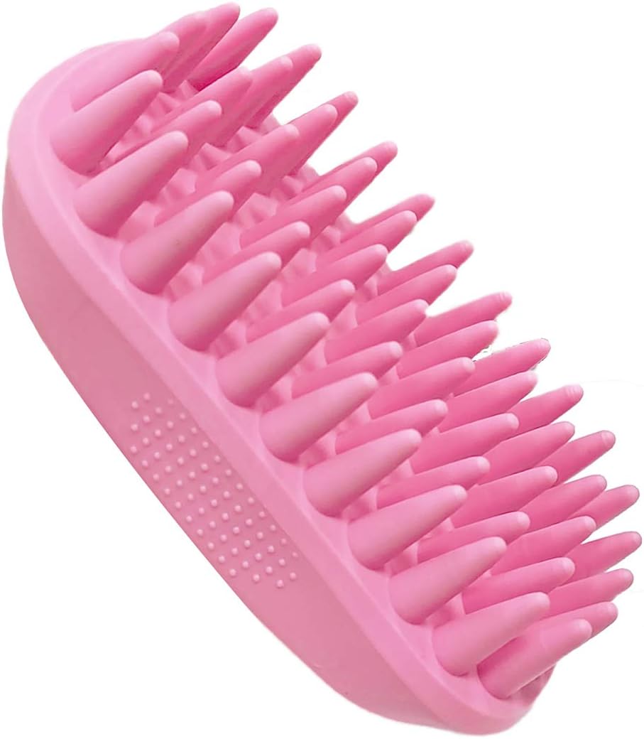 Pet Silicone Shampoo Brush for Long & Short Hair Medium Large Pets - Pink - image 2