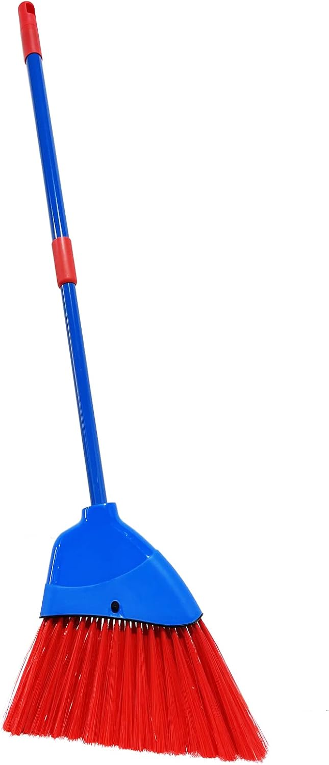 Kids Broom-Housekeeping Cleaning Tool for Kids Pretend Playing - Blue+red