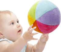 ZaH 5 inch rainbow baby rattle ball in soft polyester plush - view 2