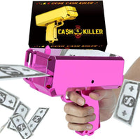 Gusil Money Gun Shooter Cash Cannon Bills Gun Make It Rain Toy Gun - Pink