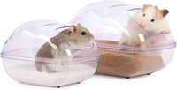 BUCATSTATE Sand Bath Container for Hamster Transparent Toilet with Scoop Set Dust Bath Sandbox Cage Accessories for Small Animals(Purple, Large)
