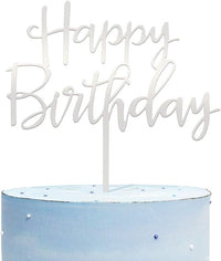 CC TOWN mirrored gold acrylic happy birthday cake topper, 6 by 7 inches - view 2