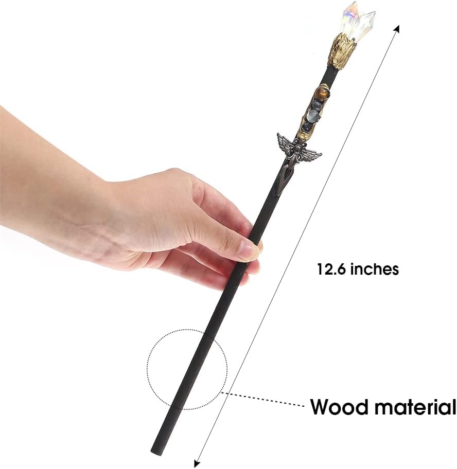Bubbmi rhinestone witch magic wand in Snakepurple with solid wood body and metal accents - view 9