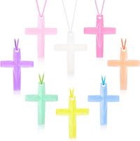 104 Pack Crystal Cross Necklaces Bulk, VBS Prizes - 104PCS