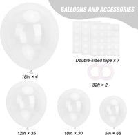 RUBFAC White Balloons Different Sizes 135pcs for Birthday Arch – Fun for Kids & Family - Clear - image 2