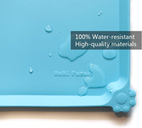 Hoki Found -Waterproof Pet Feeding Mats with High Lips - 28"L x 20"W / Arctic - image 3