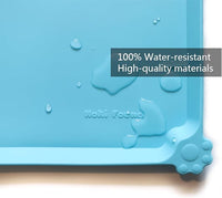 Hoki Found L Silicone Pet Food Mats - Non Slip Dog Cat Bowl Placemats - Waterproof Dog Cat Food Mats for Carpet - Arctic