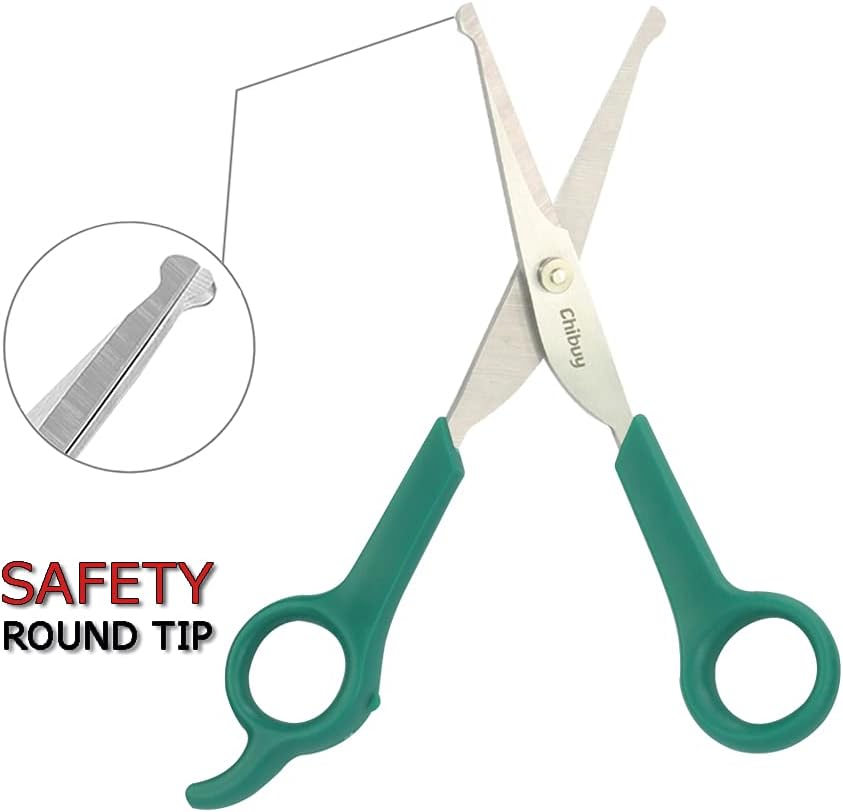 Chibuy Professional Pet Grooming Scissors with Round Tip Stainless - 4. Green - image 2