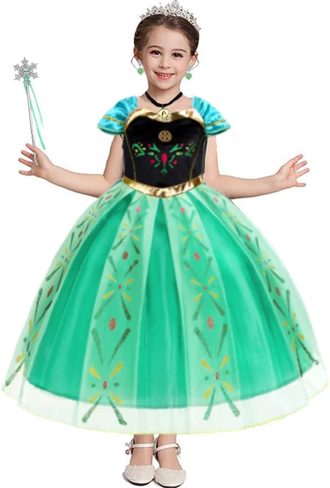 Princess Anna Costume Dress up Accessories for Girls Anna Cosplay - Greenanna - image 2