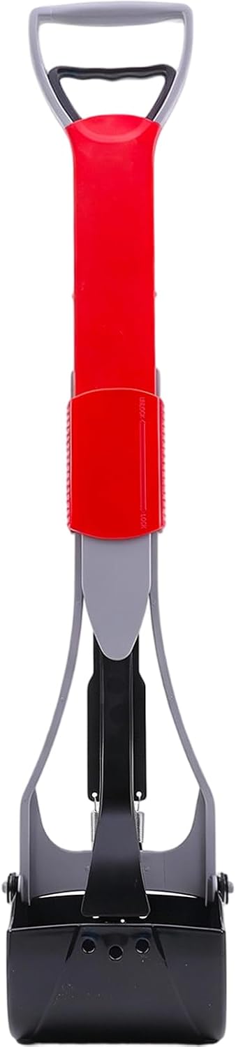 36“ Large Dog Pooper Scooper for Large Dogs Heavy Duty - Red