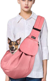 SlowTon Dog Carrier Sling - I-Peach Cotton Fabric / For Pets 6-12lbs